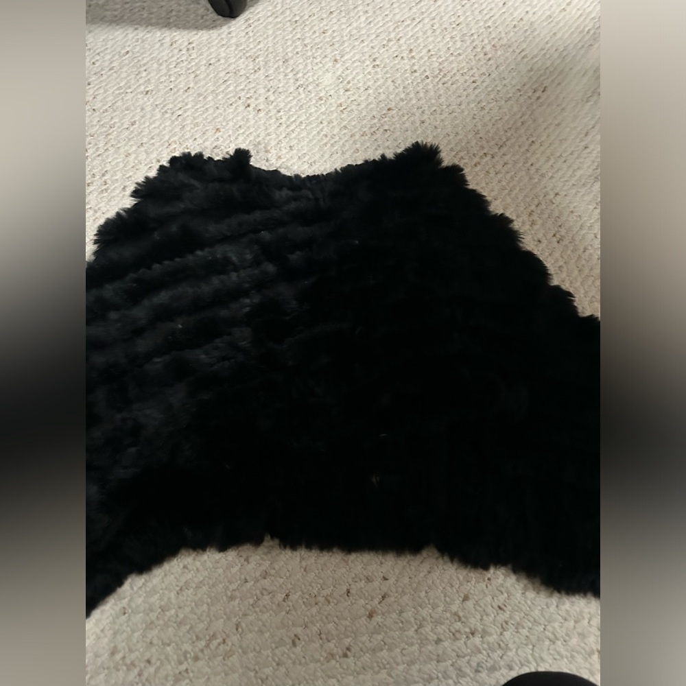 Revue real rabbit shawl  pullover head accessory scarf